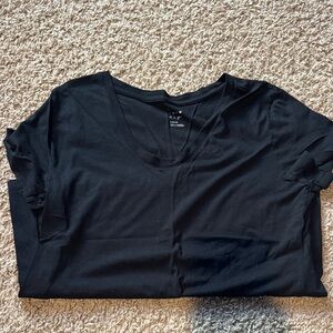 Black V-Neck Women's Top